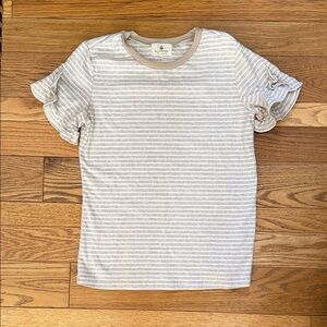 Women’s Boutique Striped Ruffle Sleeve T-Shirt